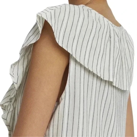 Striped V-Neck Ruffle Dress - Picture 4 of 10